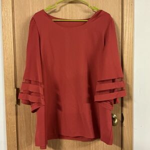 Chic Layered Sleeve Blouse in Red